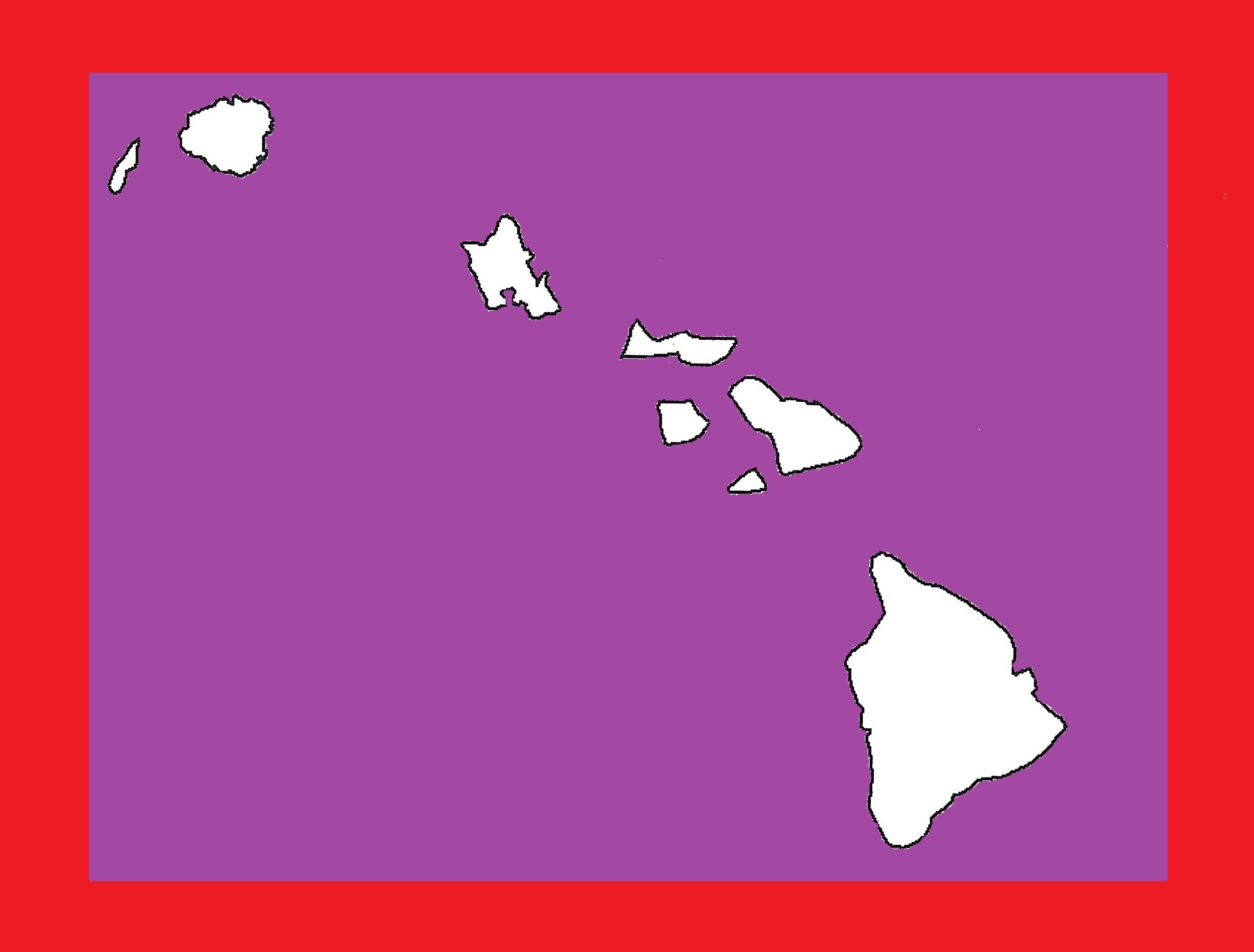 Hawaii Blank Outline Map | Large Printable and Standard Map 18