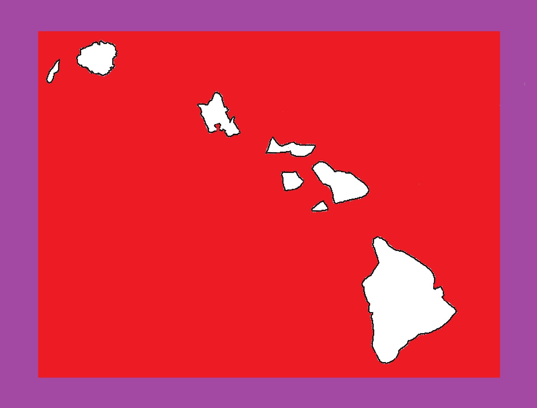 Hawaii Blank Outline Map | Large Printable and Standard Map 5