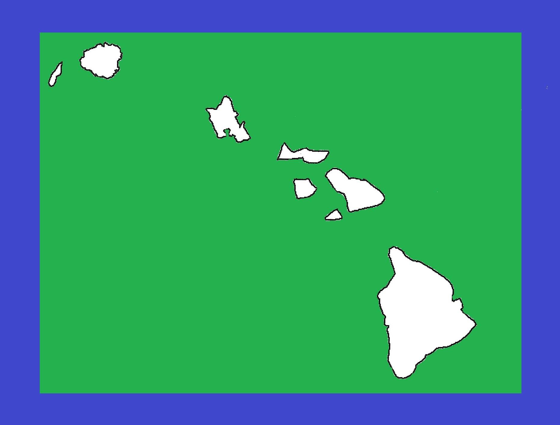 Hawaii Blank Outline Map | Large Printable and Standard Map 9