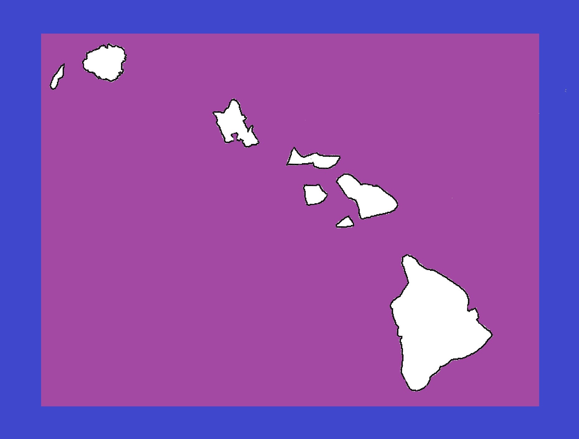 Hawaii Blank Outline Map | Large Printable and Standard Map 11
