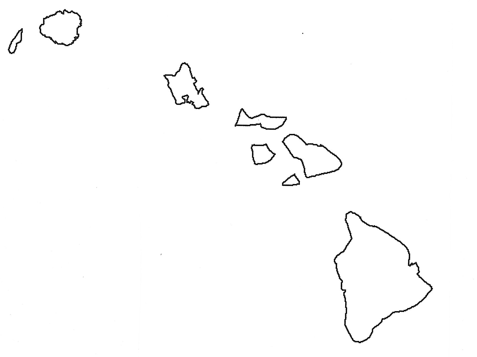 Hawaii Blank Outline Map | Large Printable and Standard Map