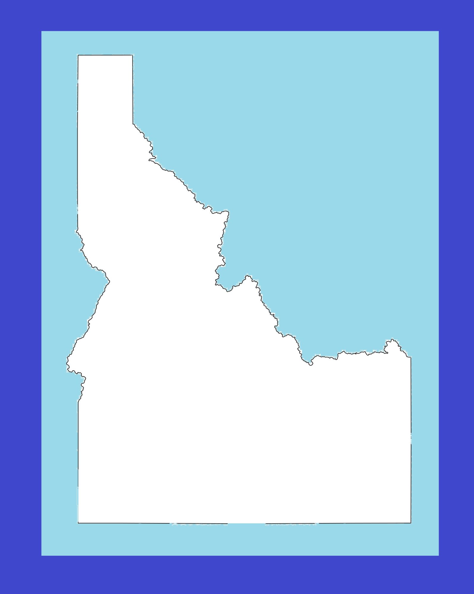 Idaho Blank Outline Map | Large Printable and Standard Map 1