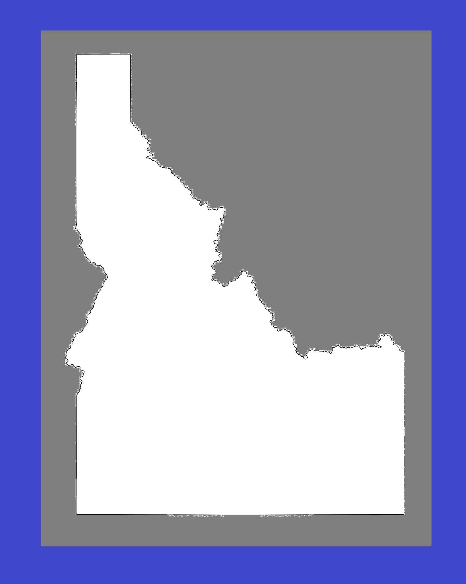 Idaho Blank Outline Map | Large Printable and Standard Map 5