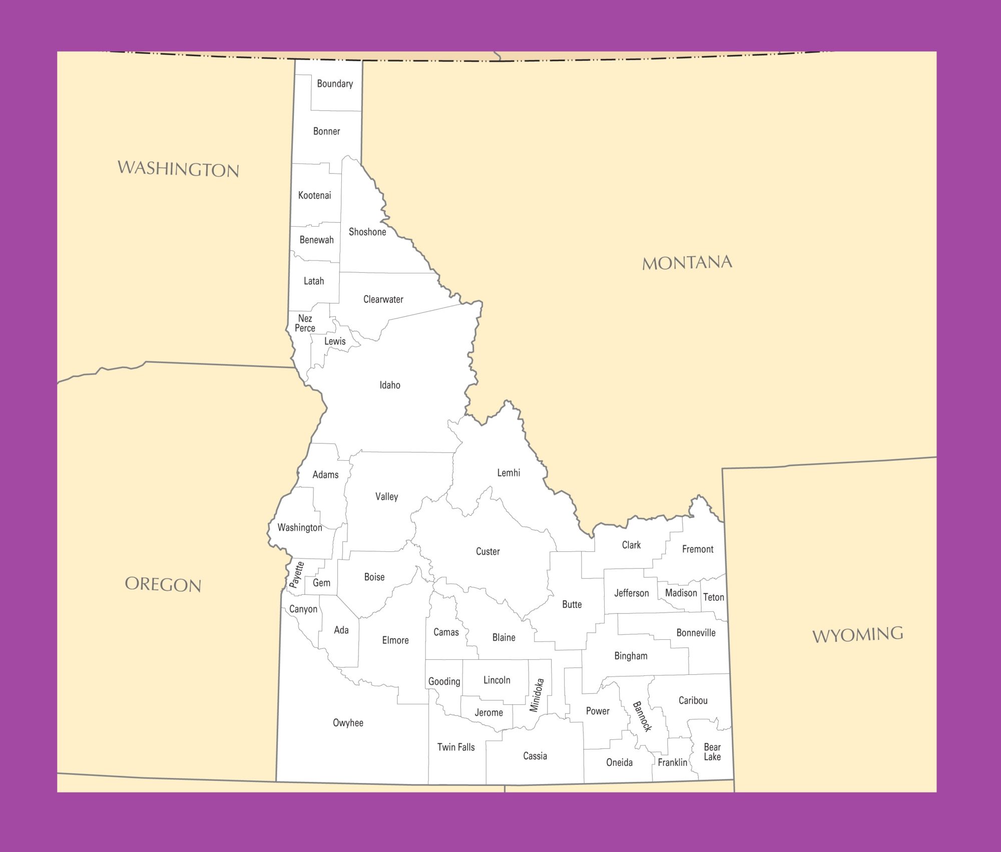 Idaho County Map | Large Printable and Standard Map 3