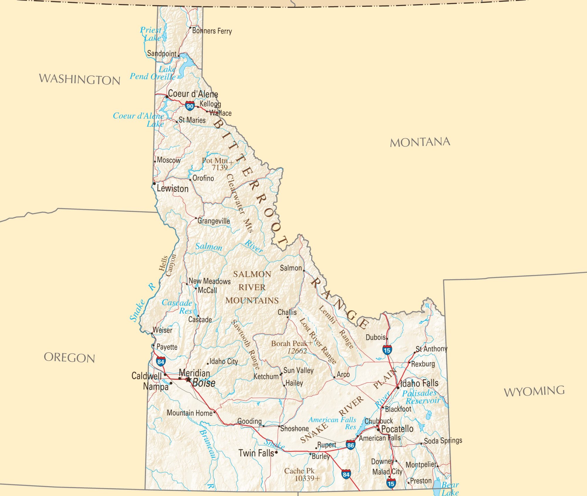 Idaho Political Map | Large Printable and Standard Map 3