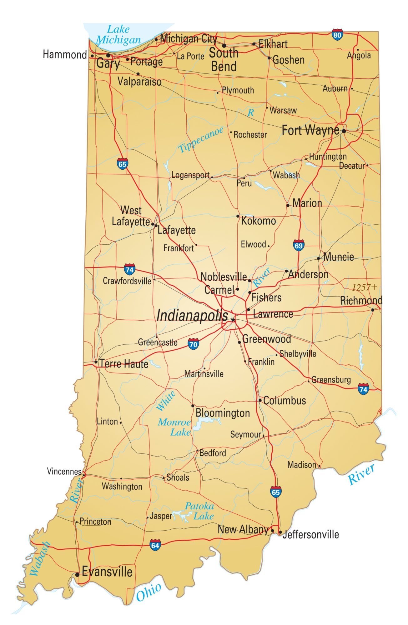 Indiana Details Map | Large Printable High Resolution and Standard Map