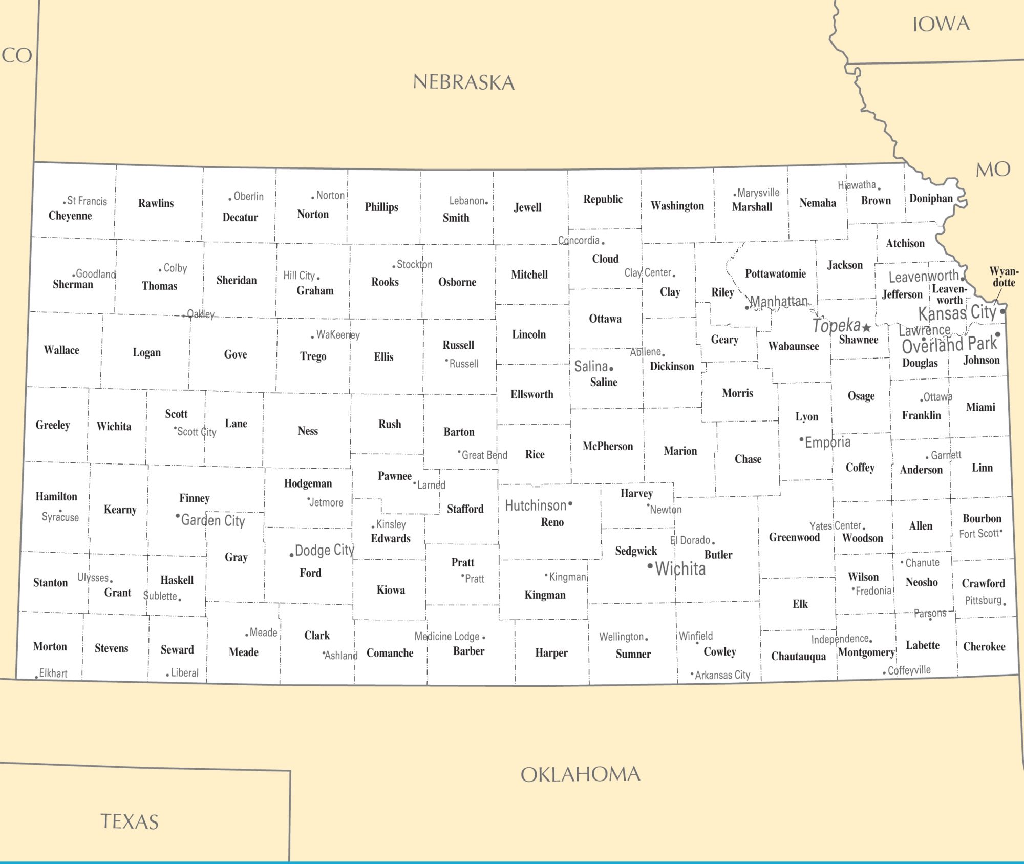 Kansas City Map | Large Printable High Resolution and Standard Map