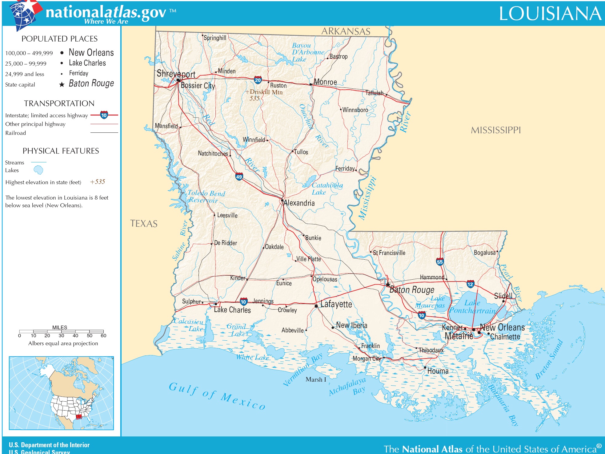 Louisiana Political Map | Large Printable High Resolution and Standard Map
