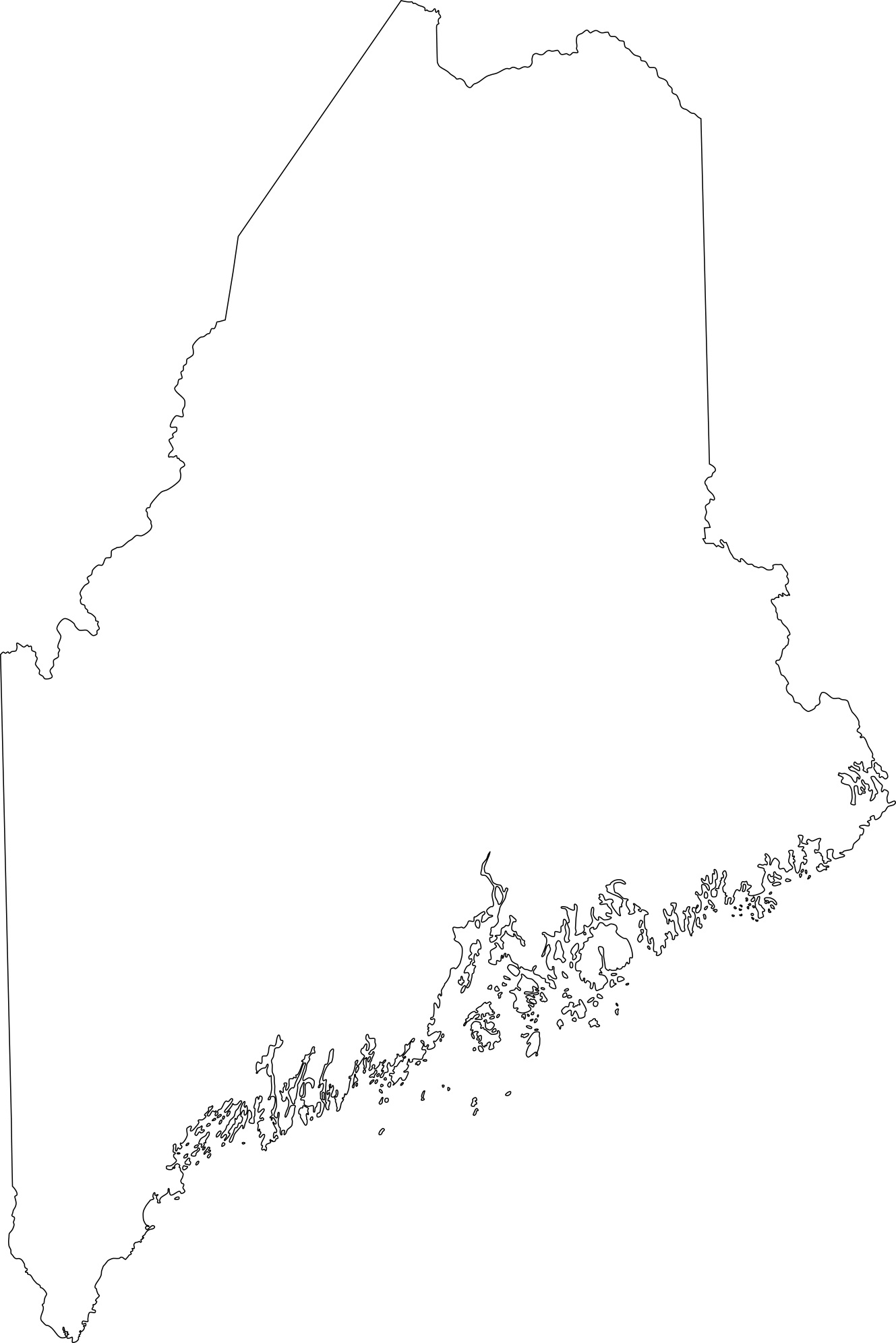 Maine Blank Outline Map | Large Printable High Resolution and Standard Map