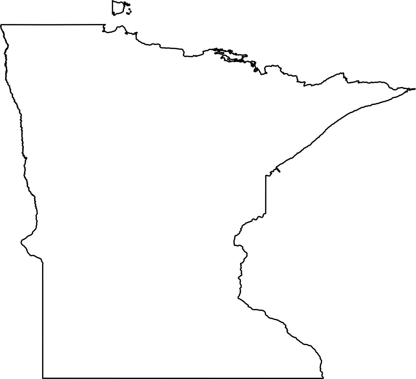 Minnesota blank outline Map | Large Printable High Resolution and Standard Map
