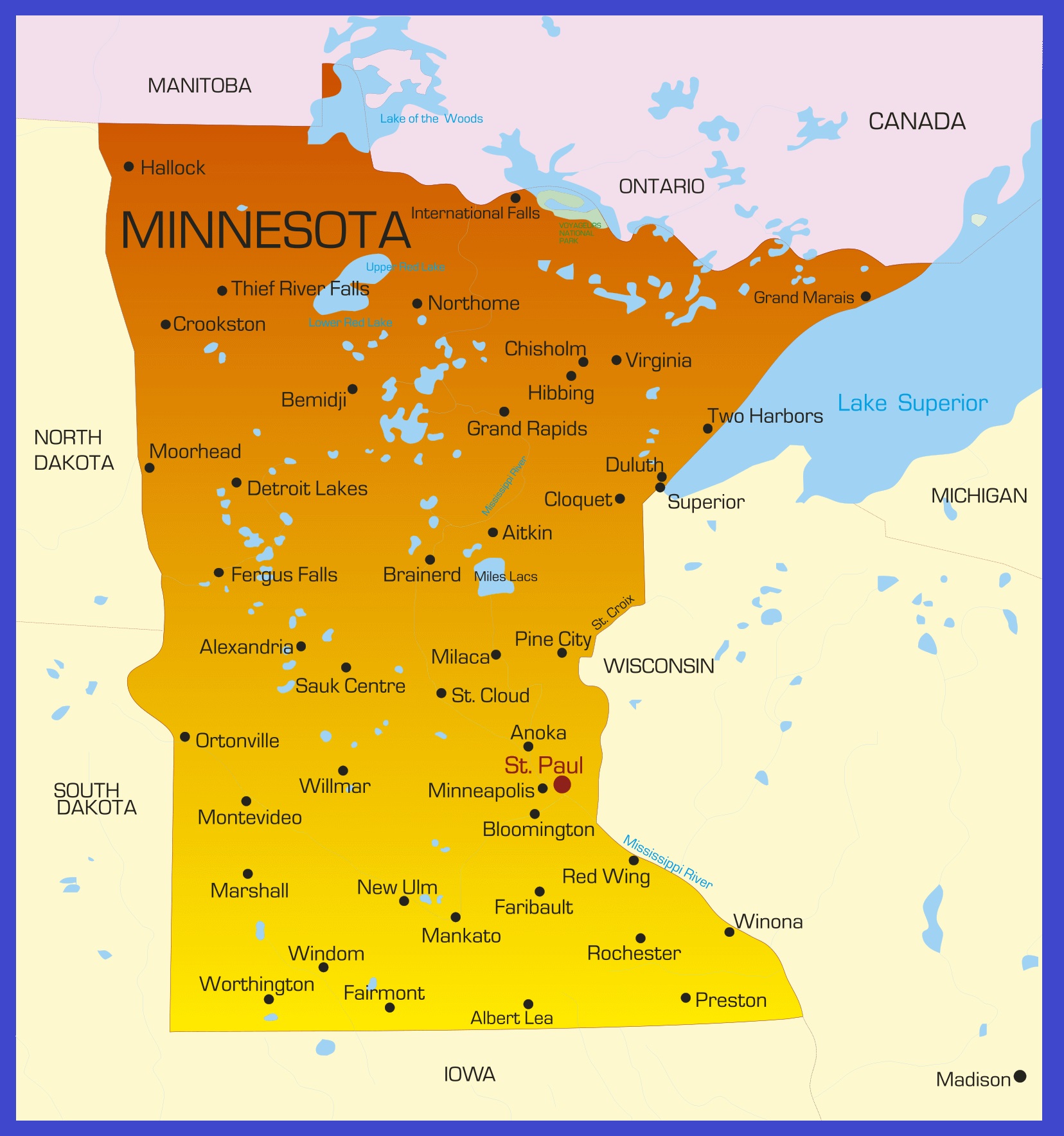 Minnesota Details Map | Large Printable High Resolution and Standard Map