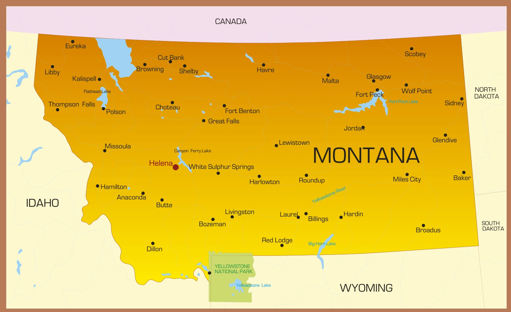 Montana City Map | Large, High Resolution City Map of Montana State