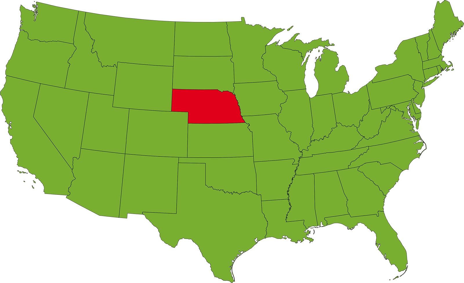 Nebraska Location Map | Large Printable High Resolution and Standard Map