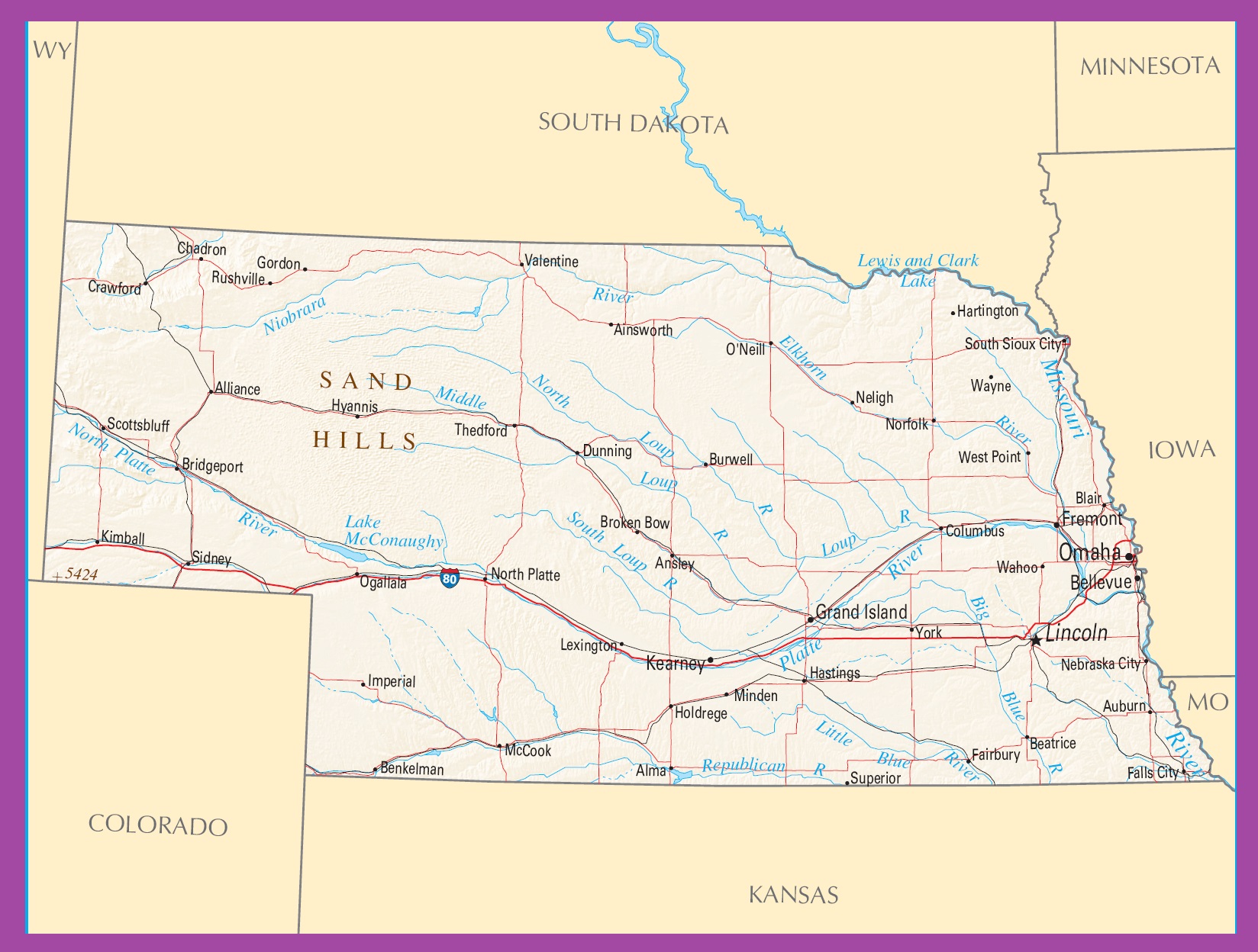 Nebraska Political Map | Large Printable High Resolution and Standard Map