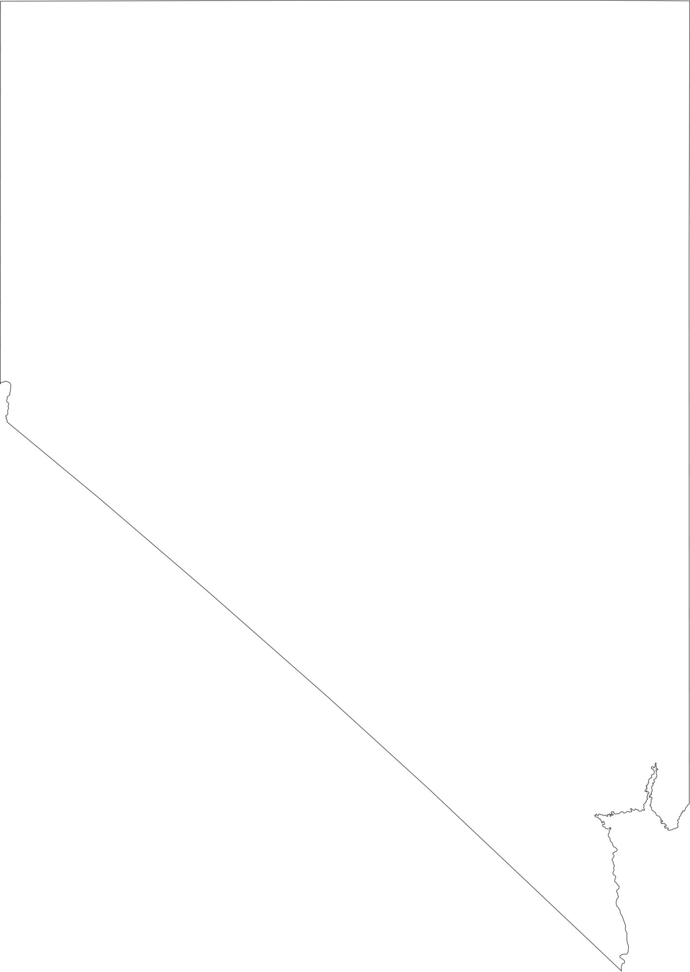 Nevada blank outline Map | Large Printable High Resolution and Standard Map