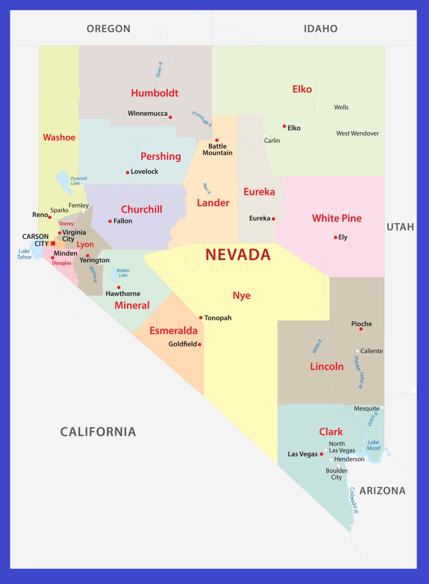 Nevada Details Map | Large Printable High Resolution and Standard Map