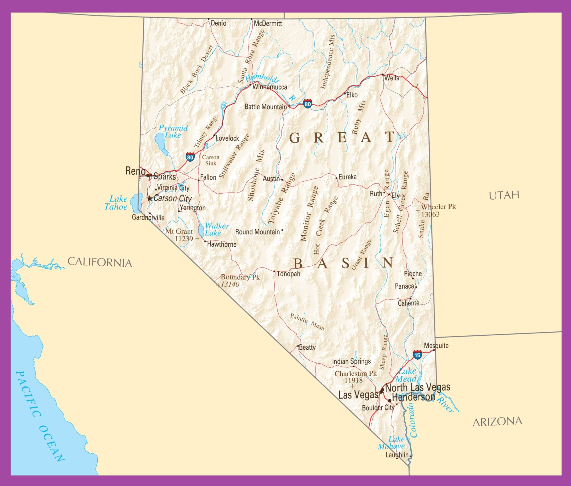 Nevada Political Map | Large Printable High Resolution and Standard Map