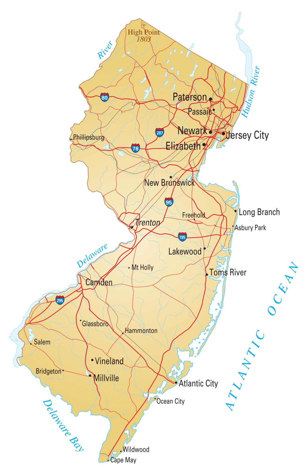 New Jersey Details Map | Large Printable High Resolution and Standard Map