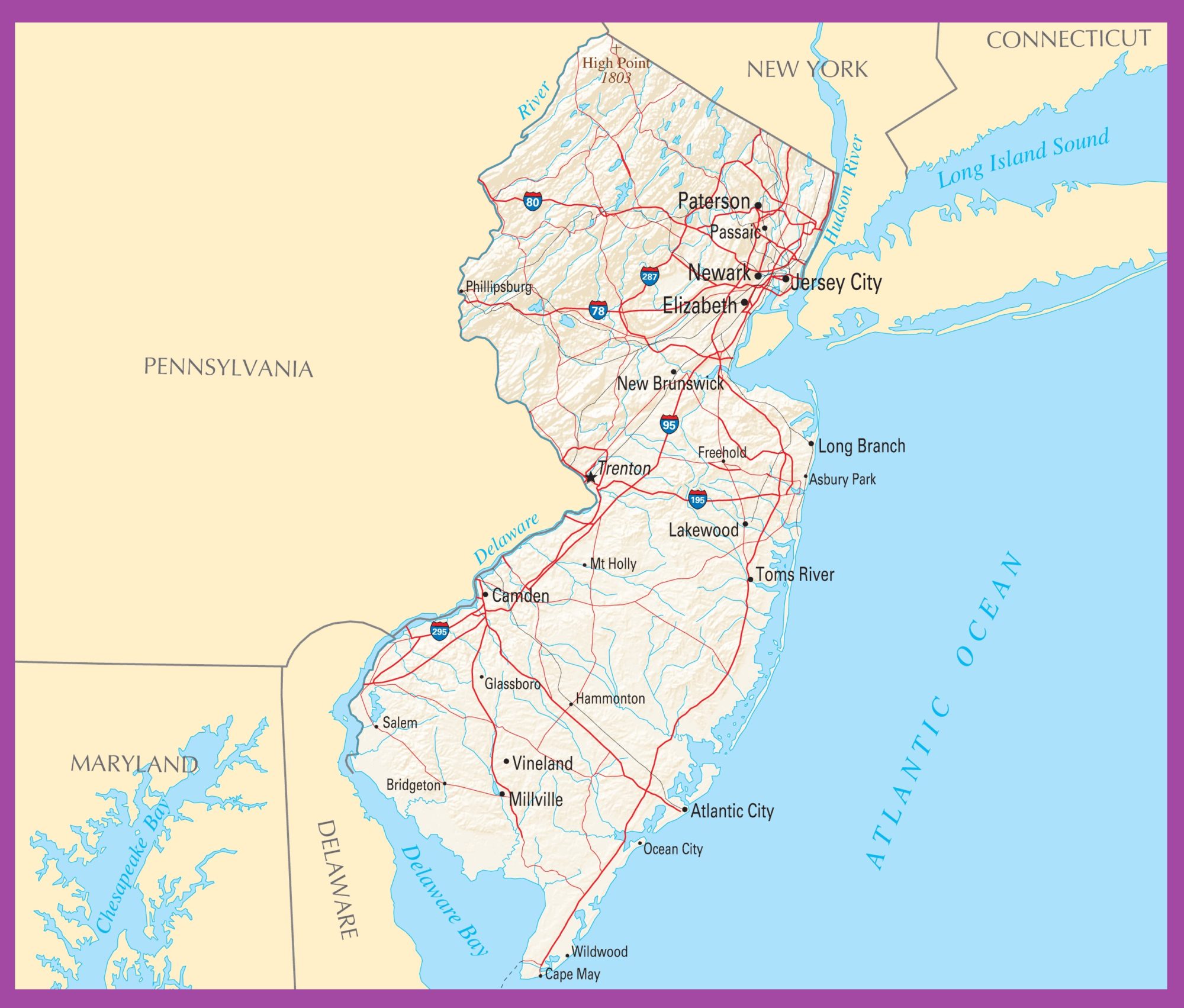 New Jersey Political Map | Printable High Resolution and Standard Map