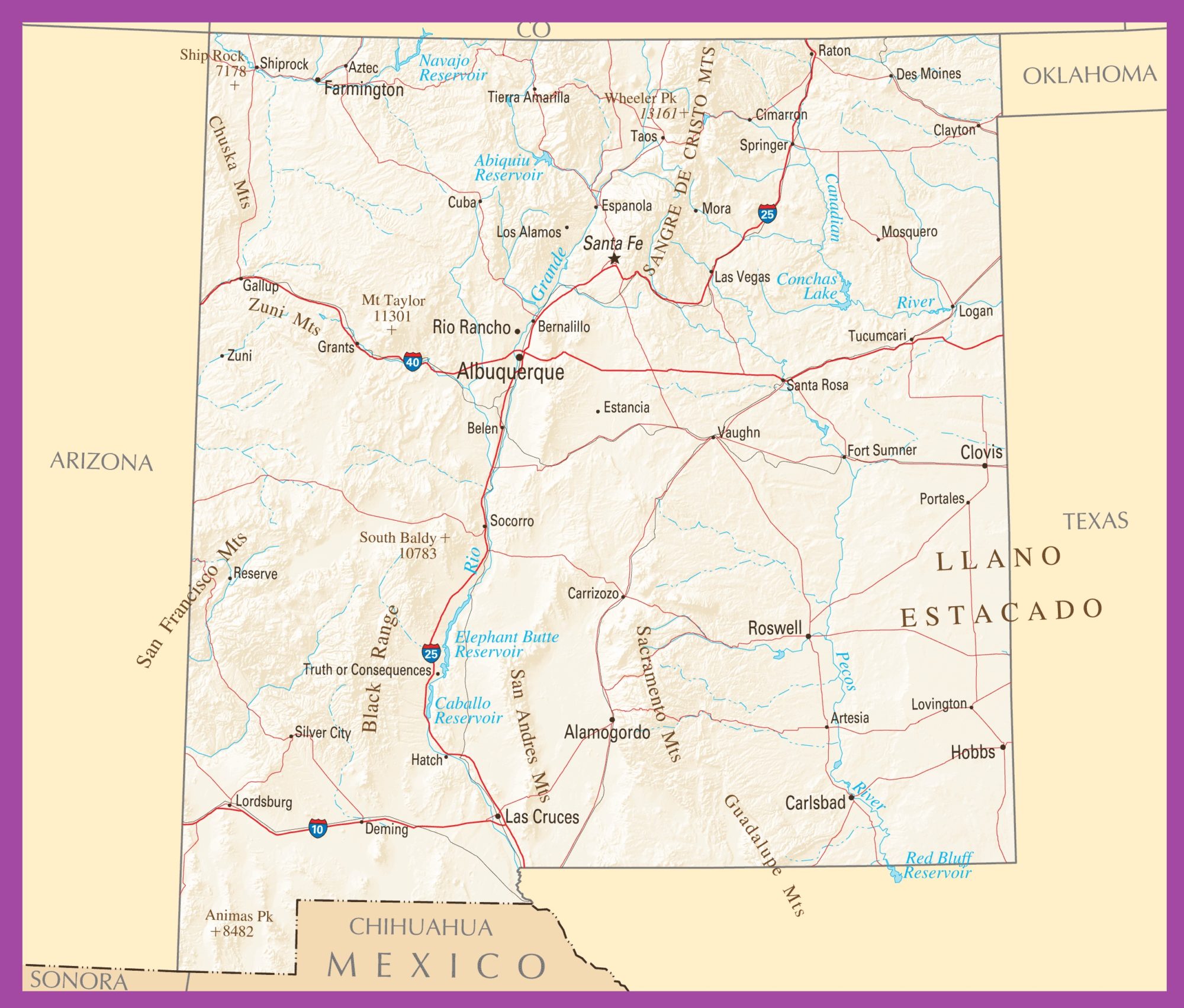 New Mexico Political Map | Large Printable High Resolution and Standard Map