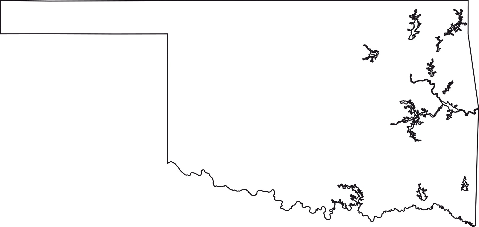 Oklahoma blank outline Map | Large Printable High Resolution and Standard Map
