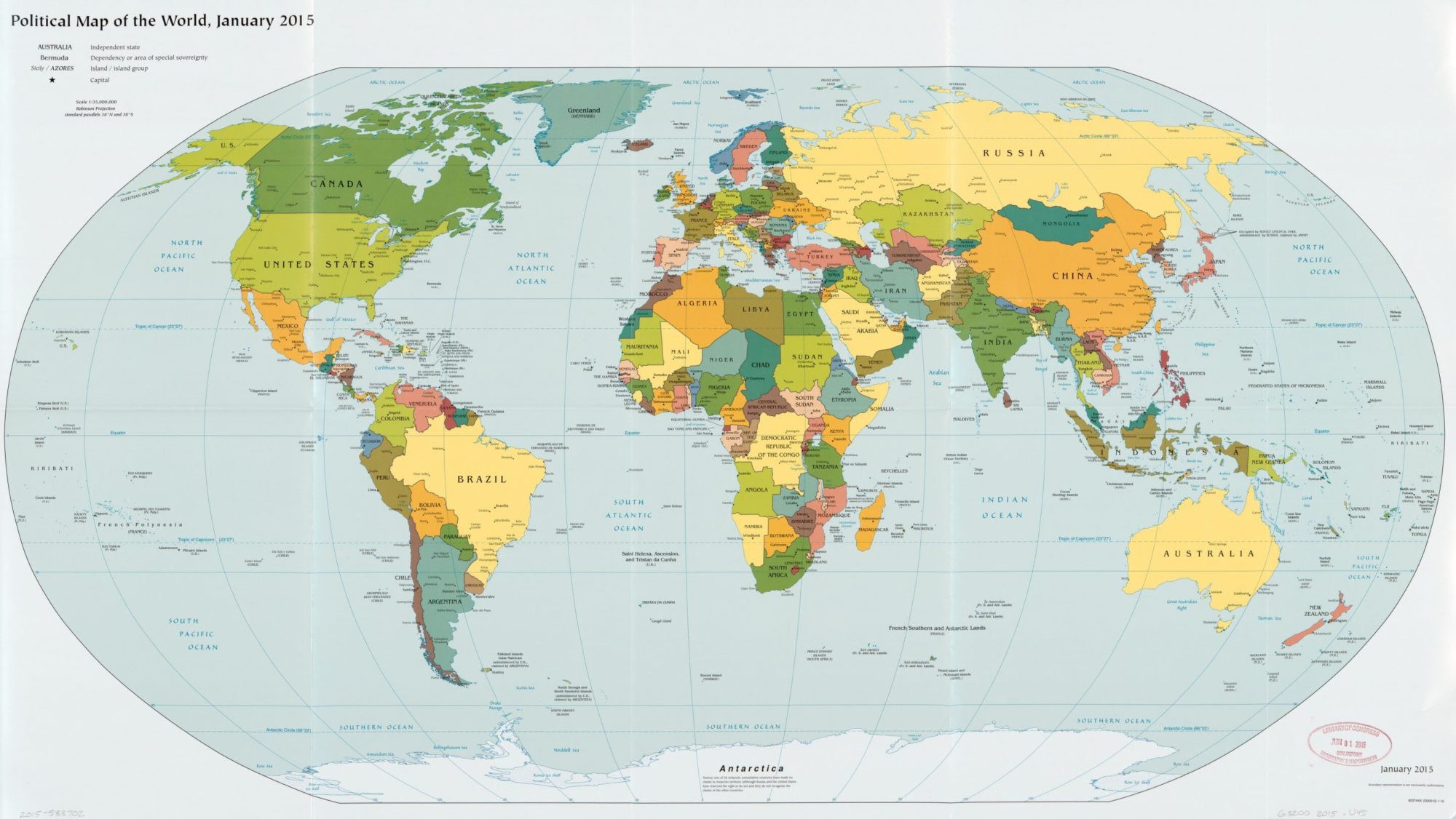 The World Political Map  | January 2015 | Large, Printable Downloadable Map