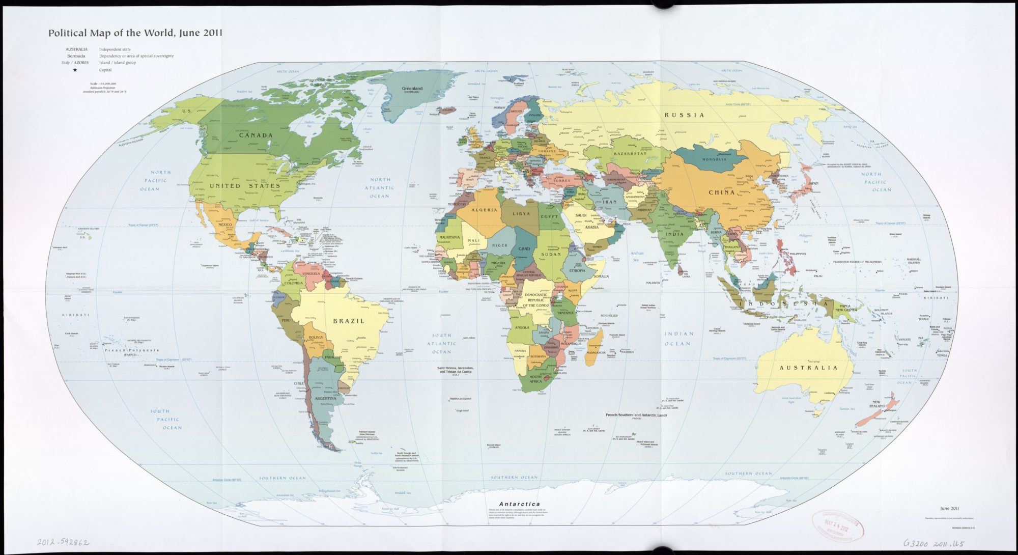The World Political Map  | June 2011 | Large, Printable Downloadable Map