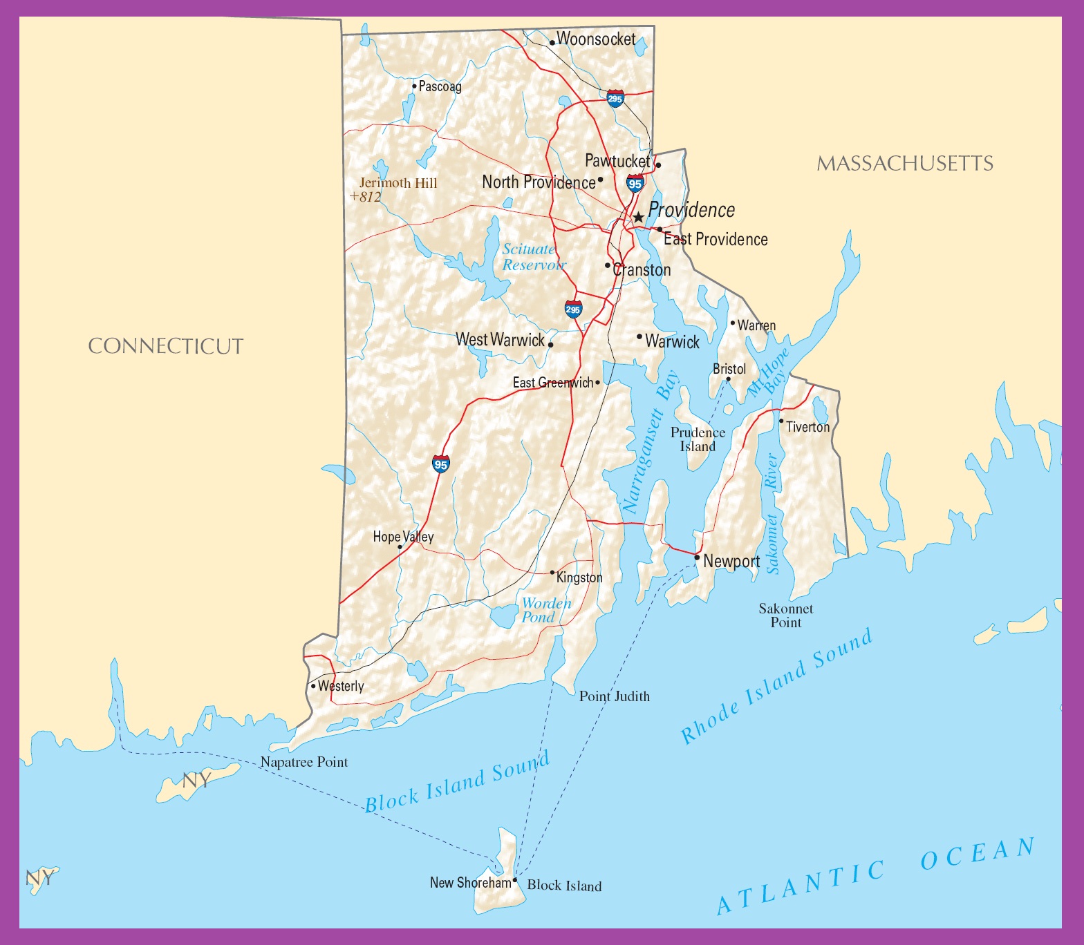 Rhode Island Political Map | Large Printable High Resolution and Standard Map
