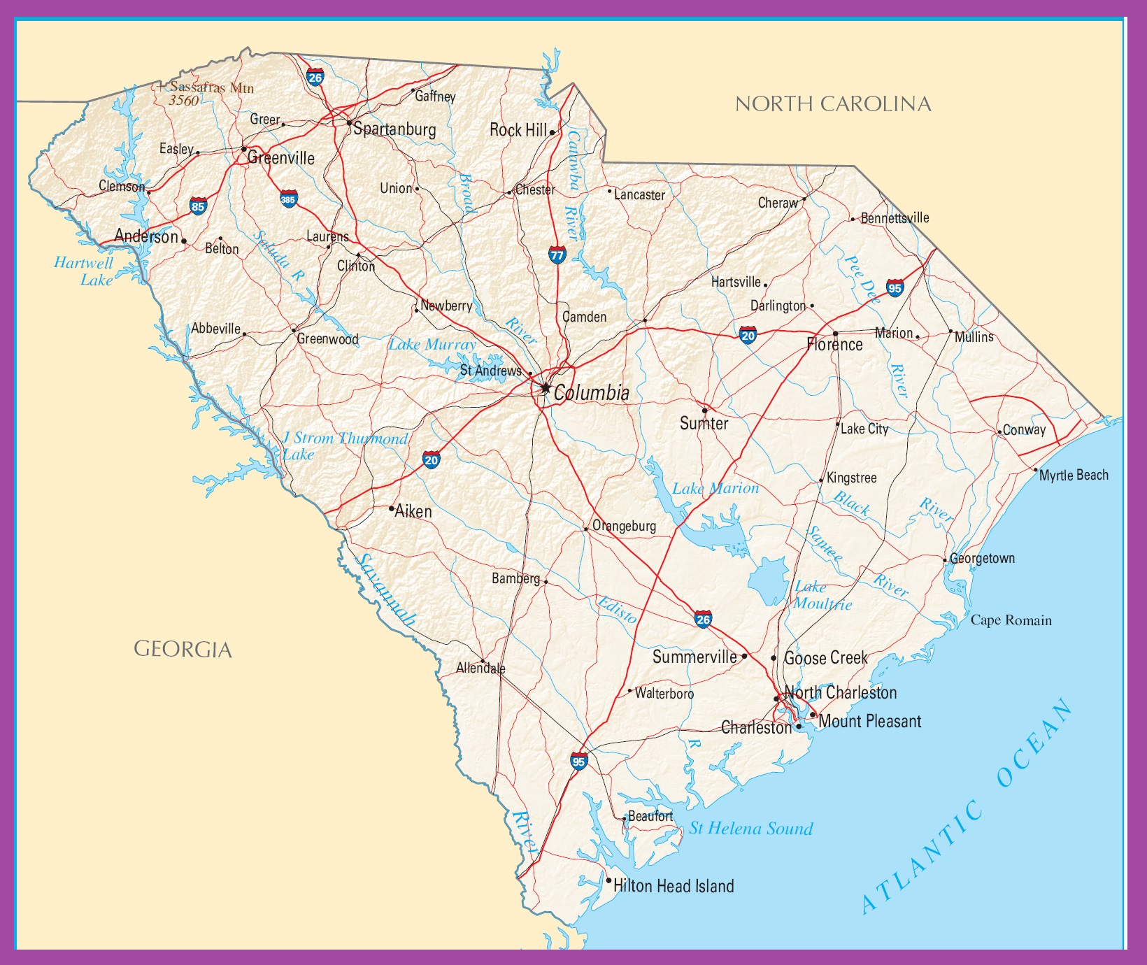 South Carolina Political Map | Large Printable High Resolution and Standard Map