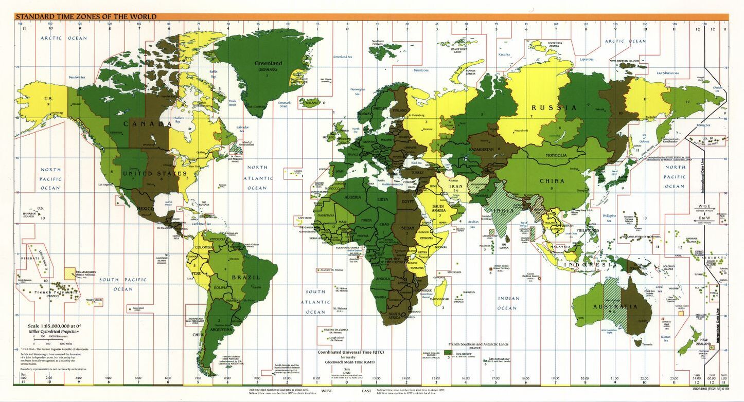 The World Standard time zones Map   | | Large, Printable Downloadable Map