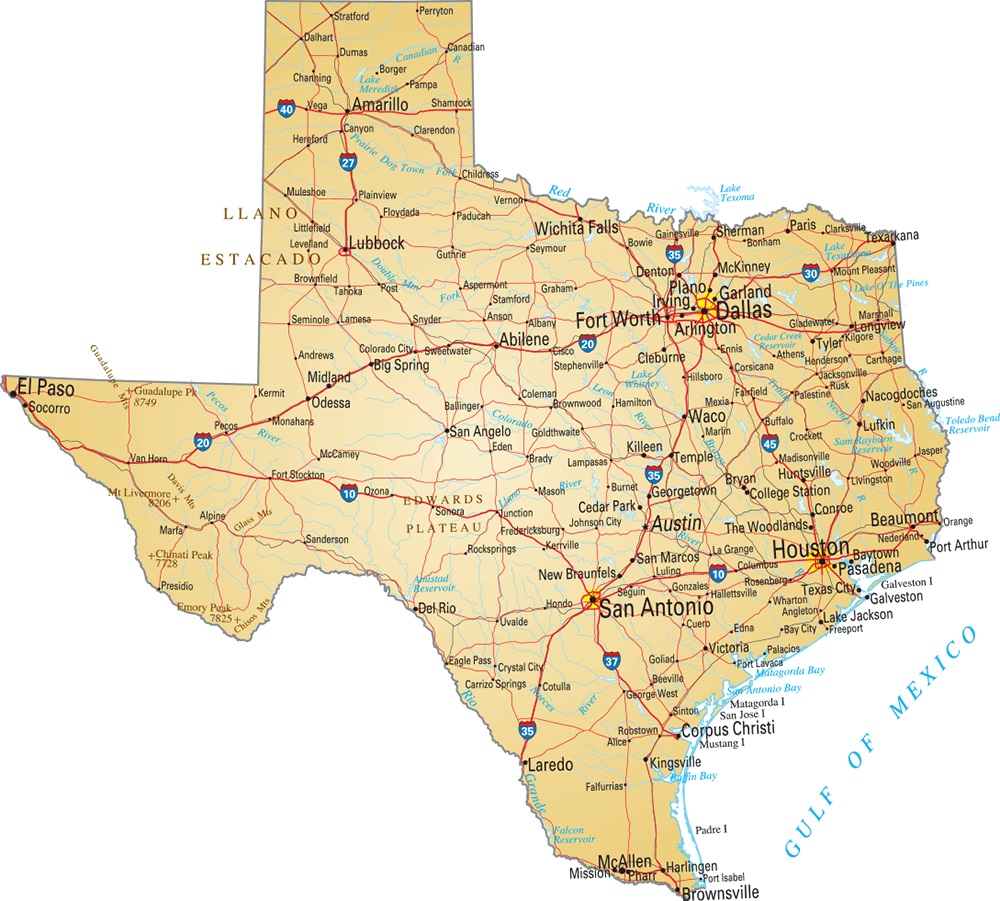 Texas Details Map | Large Printable High Resolution and Standard Map