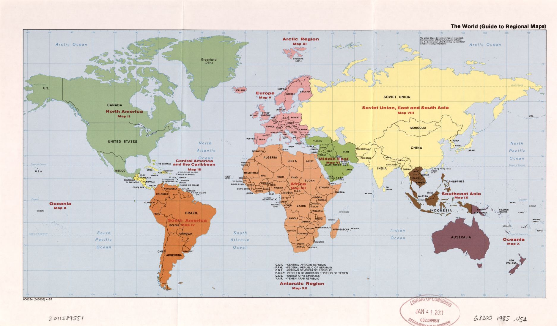 The World Regional Map  | 1992 | Large, Printable Downloadable Map