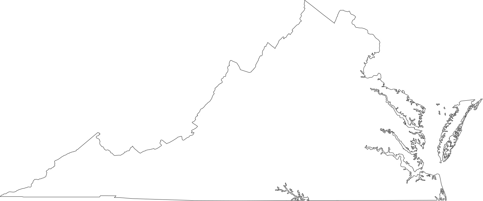 Virginia blank outline Map | Large Printable High Resolution and Standard Map