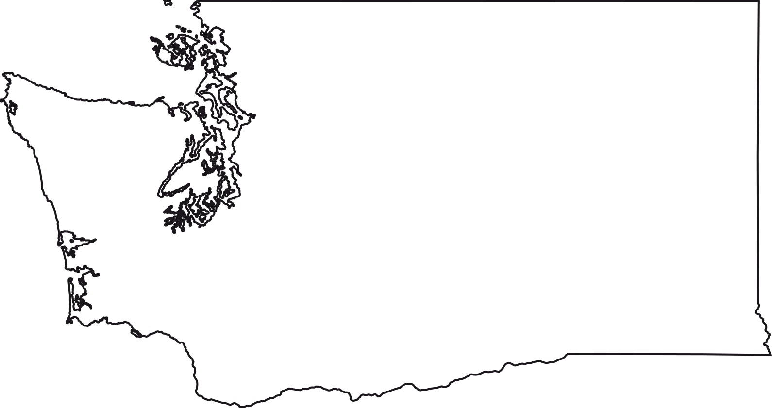 Washington Blank Outline Map | Printable HD and Standard Map