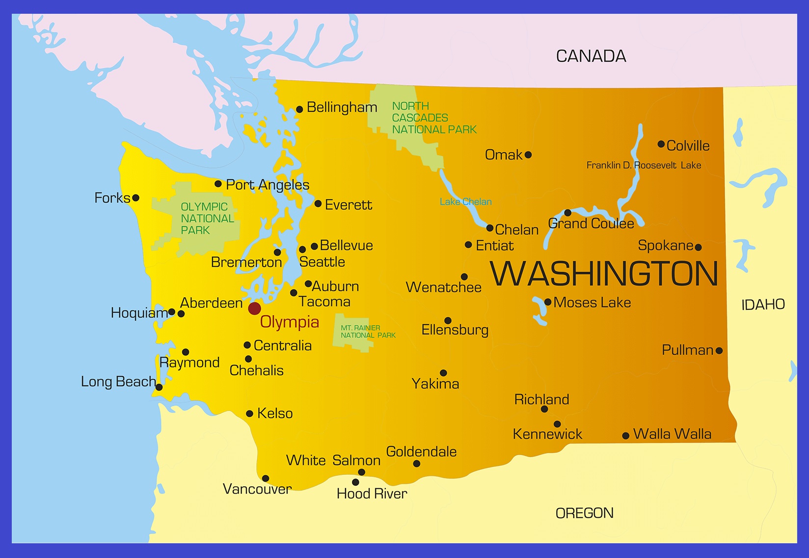 Washington Details Map | Large Printable High Resolution and Standard Map