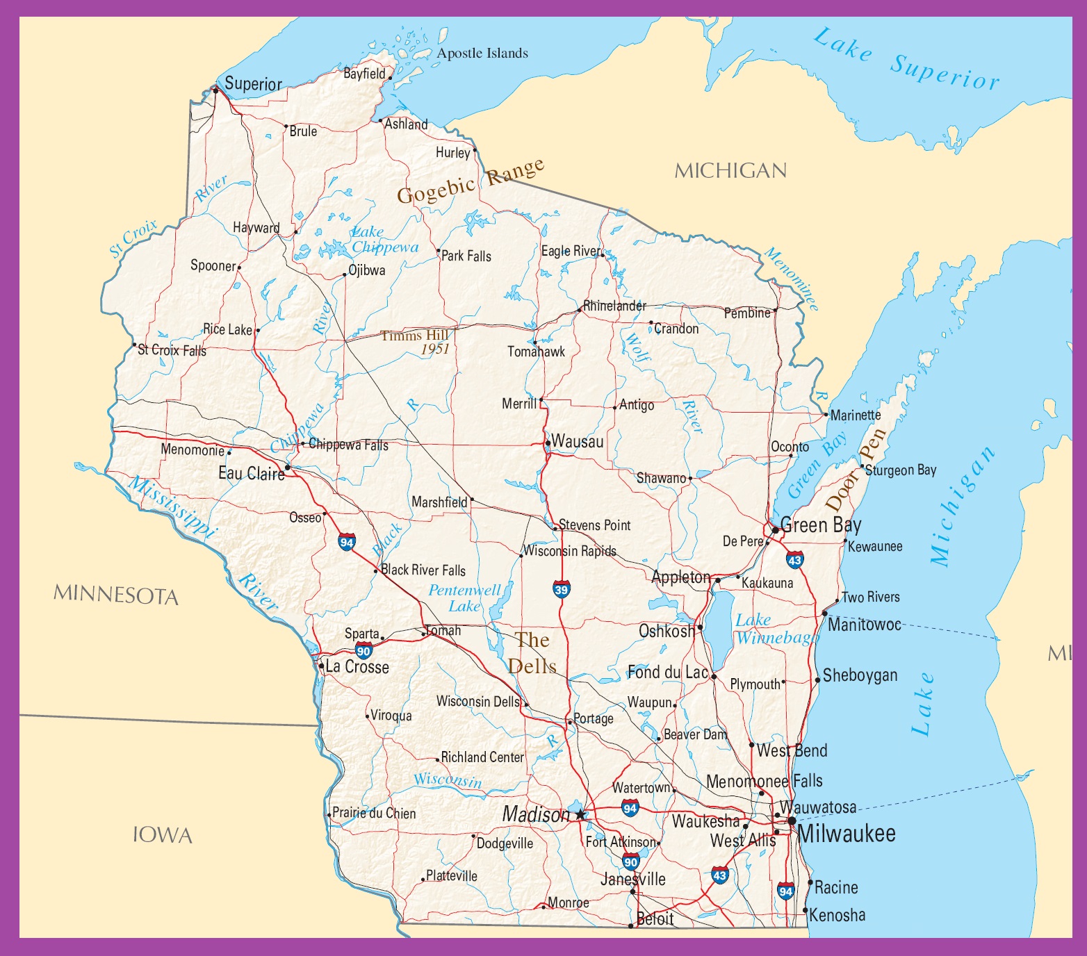 Wisconsin Political Map | Large Printable High Resolution and Standard Map