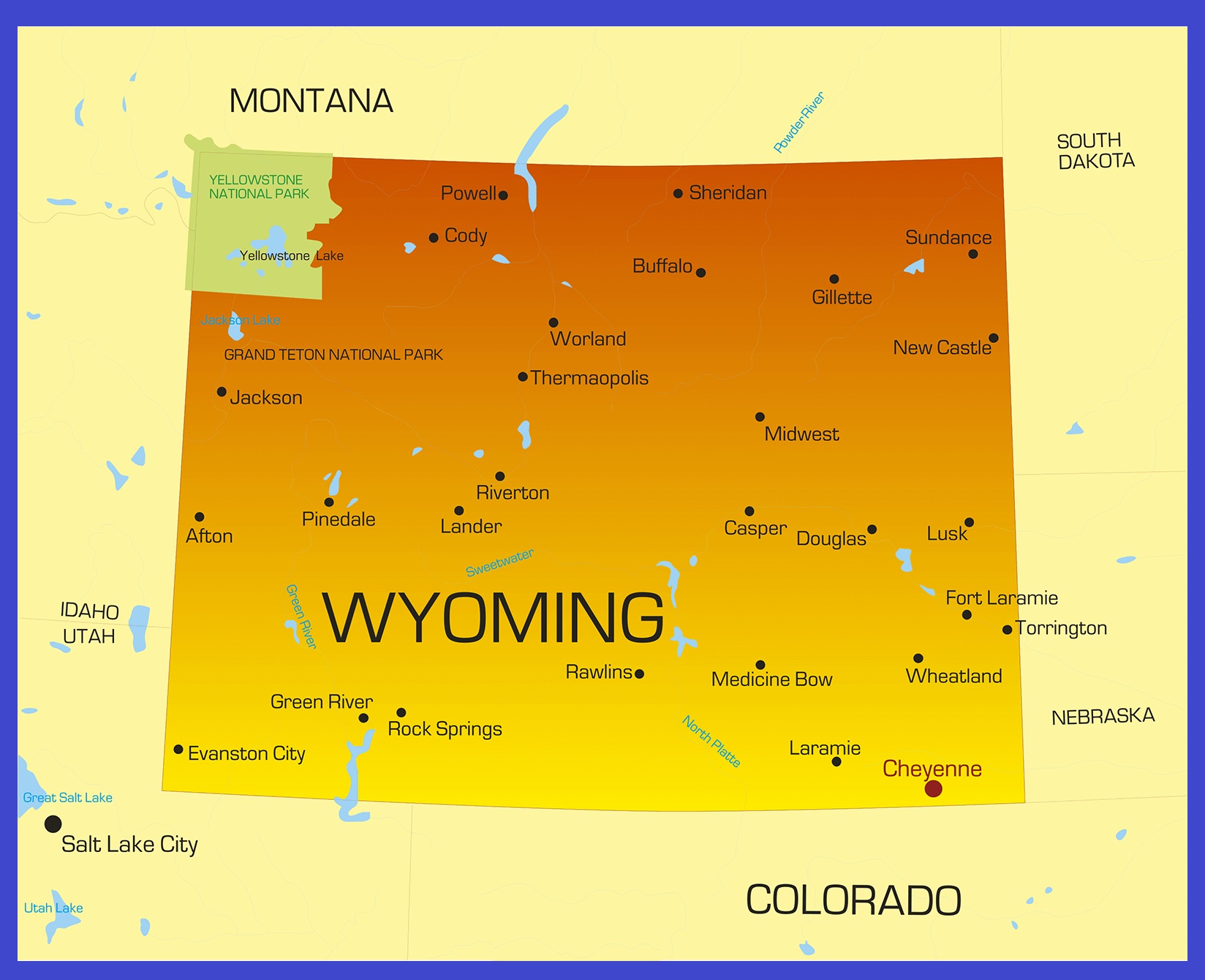 Wyoming Details Map | Large Printable High Resolution and Standard Map