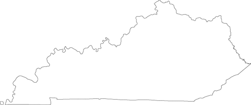 Kentucky Blank Outline Map | Large Printable High Resolution and Standard Map