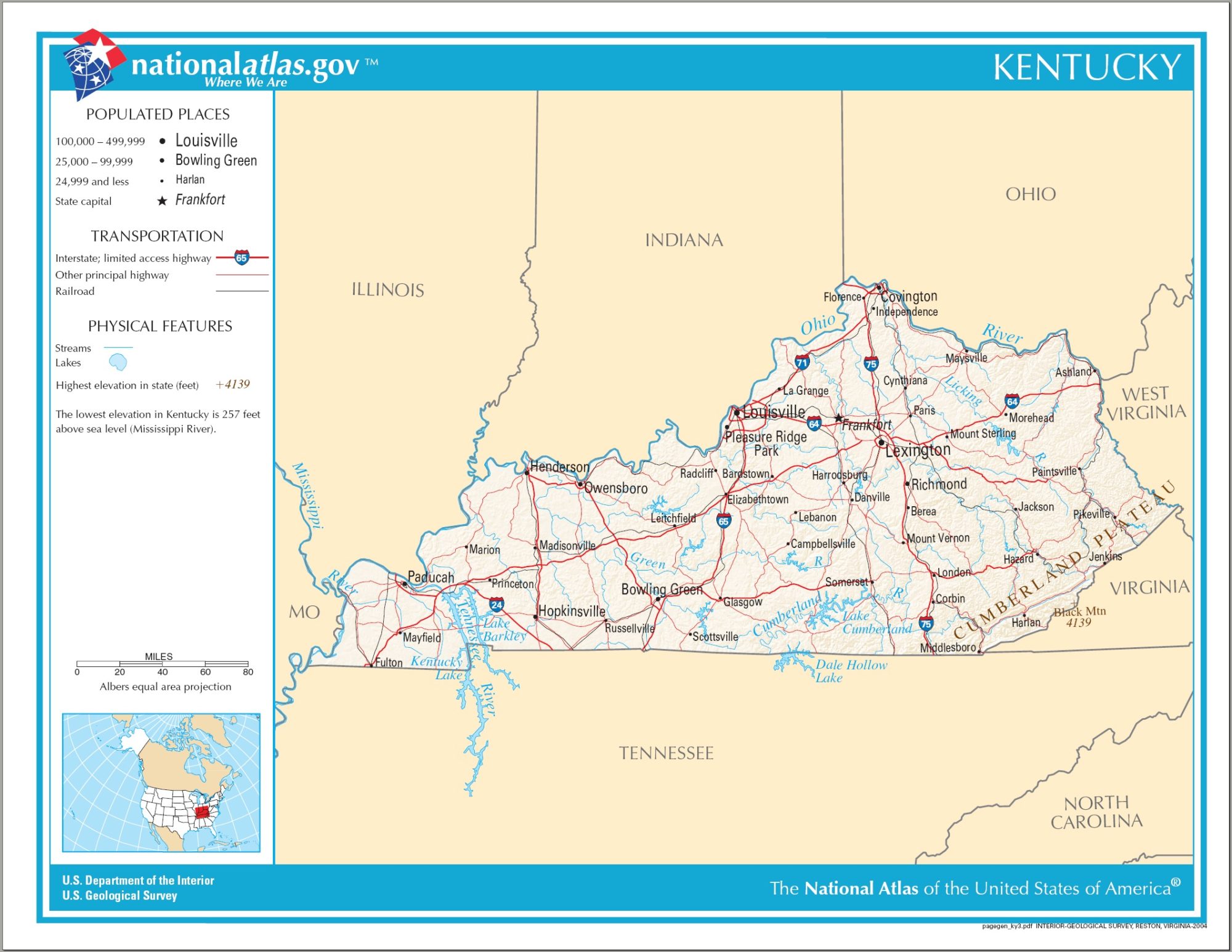 Kentucky Political Map | Large Printable High Resolution and Standard Map
