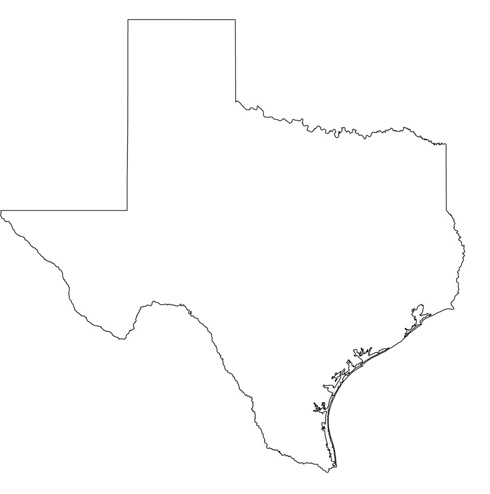 Texas Blank Outline Map | Large Printable High Resolution and Standard Map