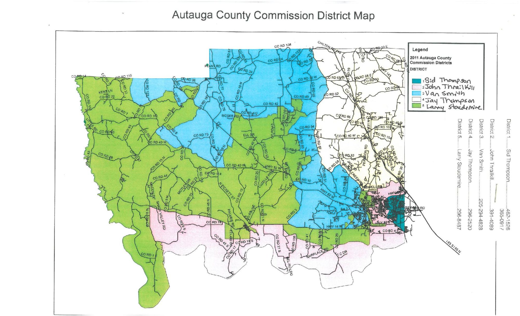 Autauga County District Map |  Alabama State – Large, Printable Map