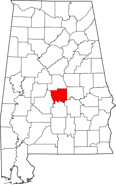 Autauga County Location Map |  Alabama State Large, Printable Map