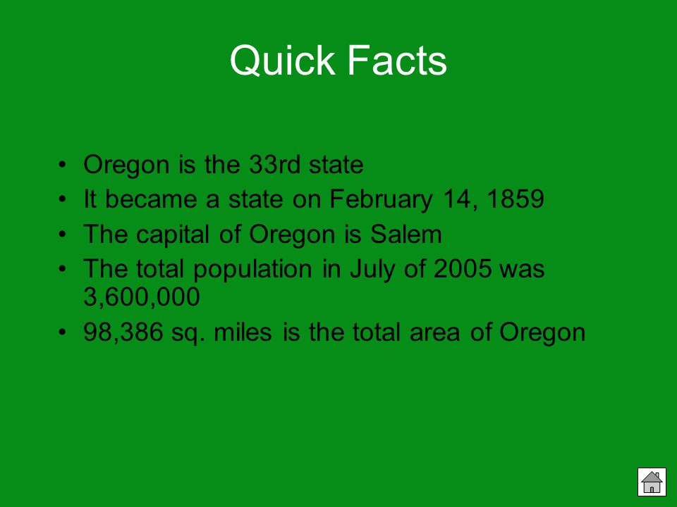 Facts About Oregon