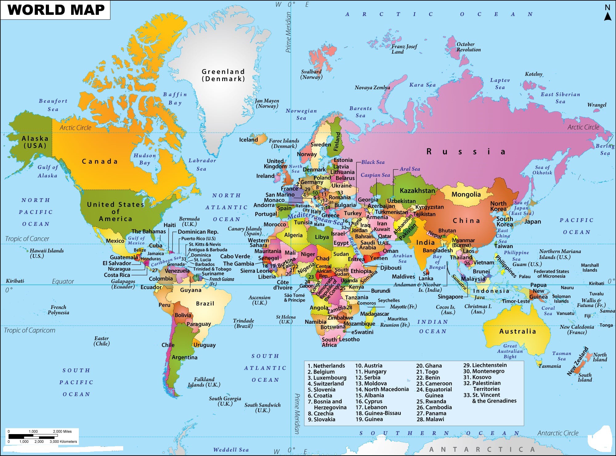 World Map Political And Physical Map Of The World WhatsAnswer