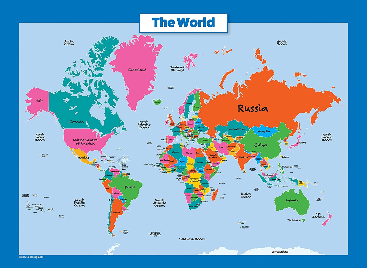 Large Political Map of World