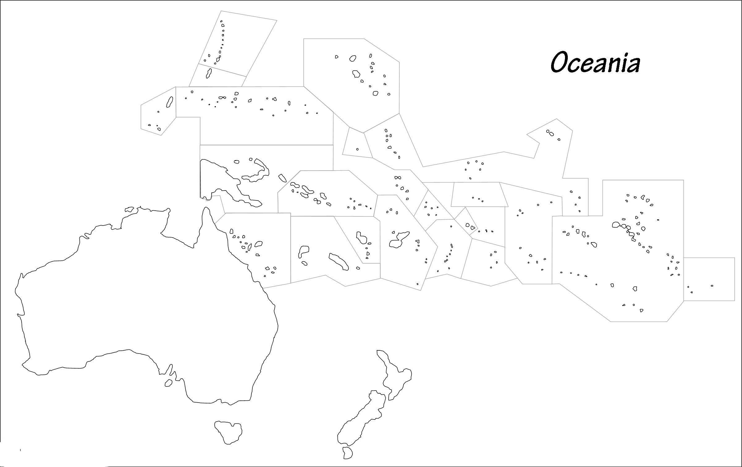 Printable Large Map of Oceania