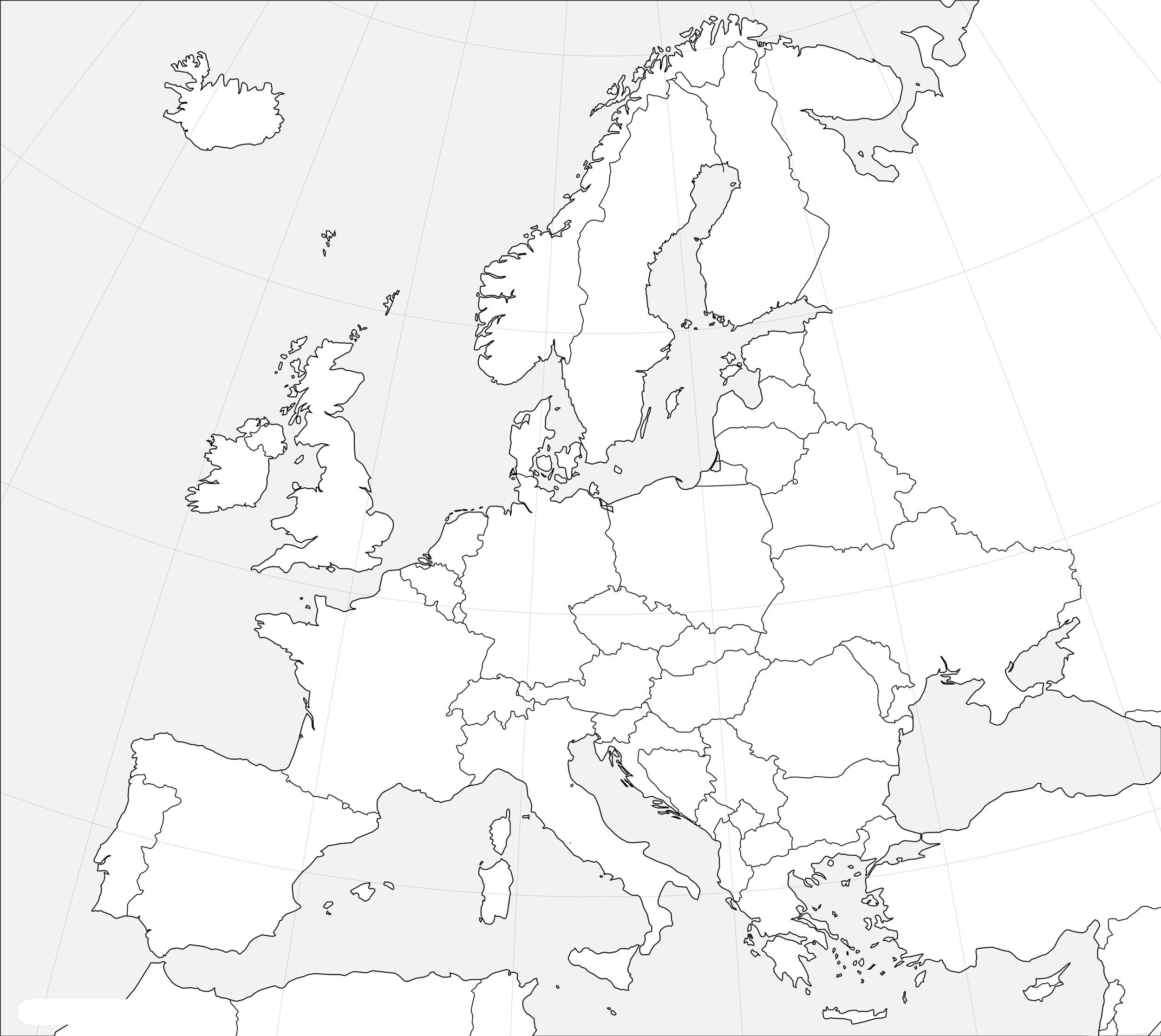 Outline Map of Europe | Printable Blank Map of Europe
