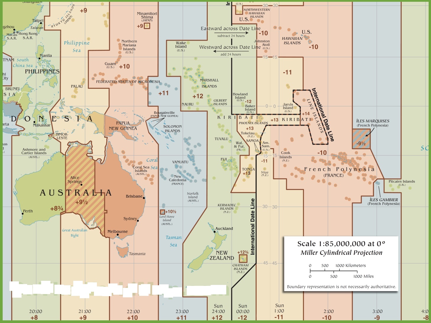 Time Zone Map of Oceania | Oceania Time Zone Map