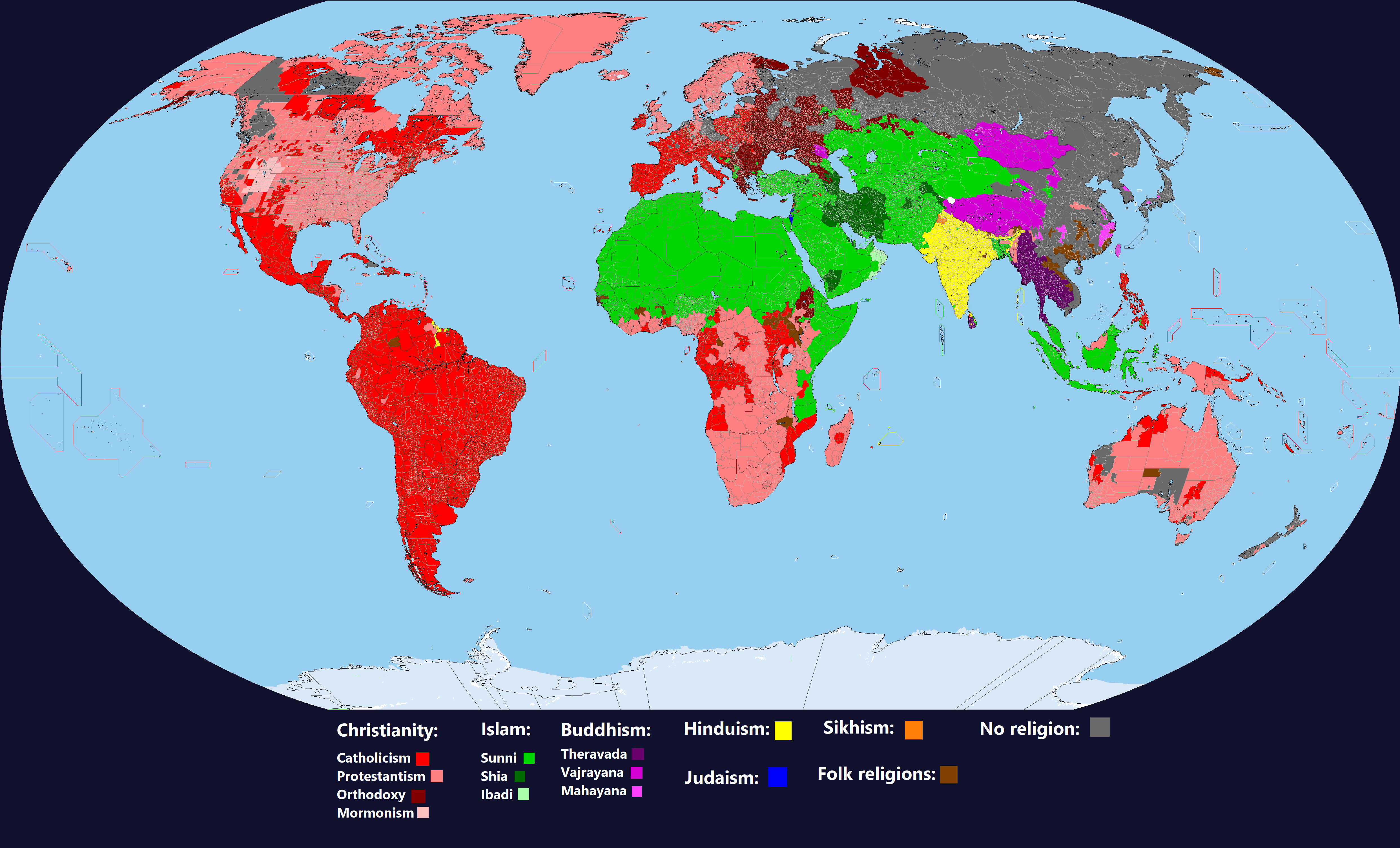 World Religions Map | Religions of The World