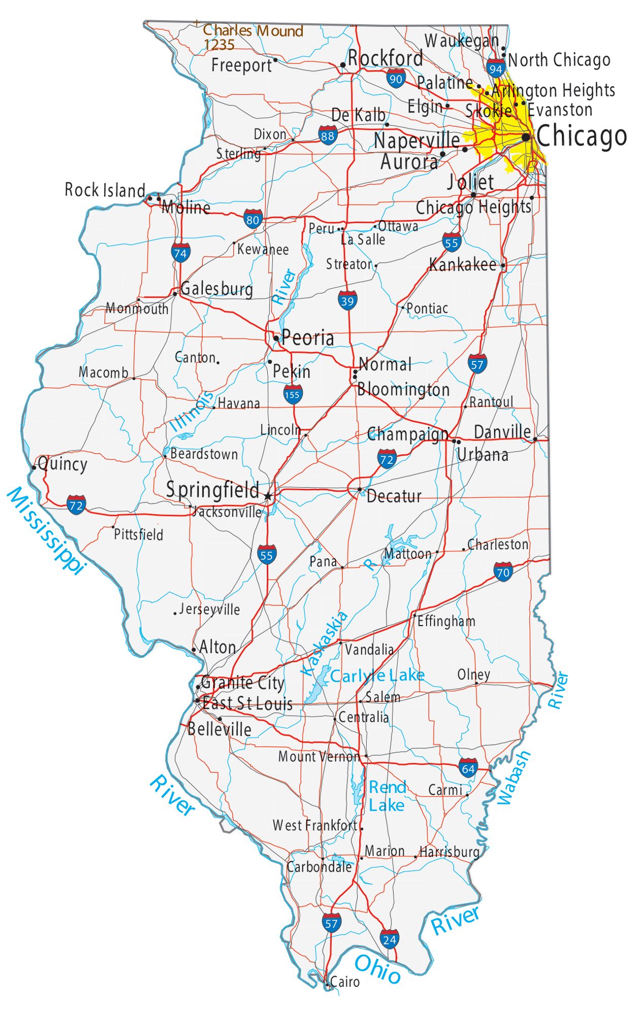 Map of Illinois | Political, Physical, Geographical, Transportation, And Cities Map